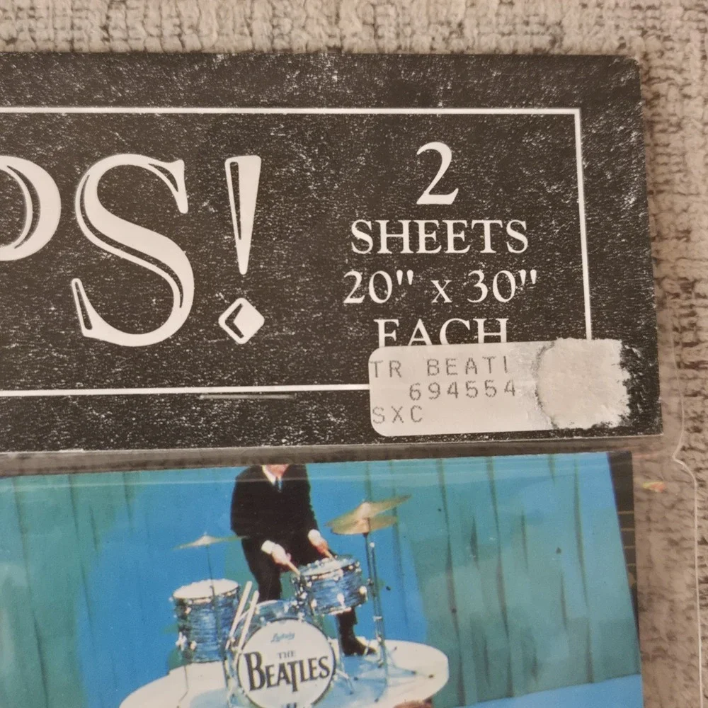 Vintage 1994 The Beatles Gift Wrap Sealed 2 Sheets 20x30